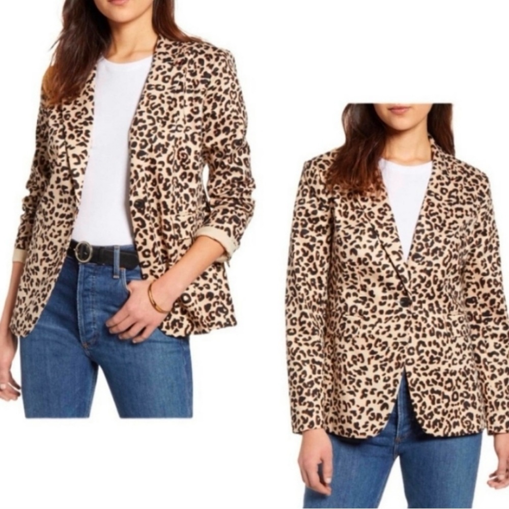 1901 Leopard Print One Button Blazer Jacket NEW - Picture 9 of 9